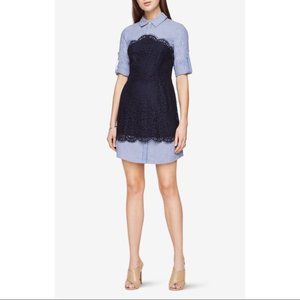 BCBGMAXAZRIA KAYLIN LACE SHIRT DRESS